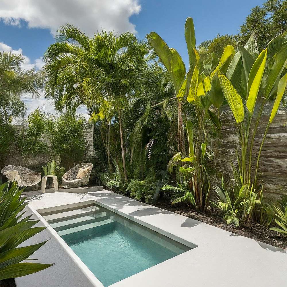 Microcement Polished Finish for Pool and Pool Deck in Light Grey color.