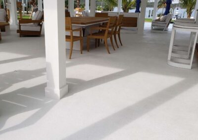 Microcement Solid Color used on Exterior Deck in color White