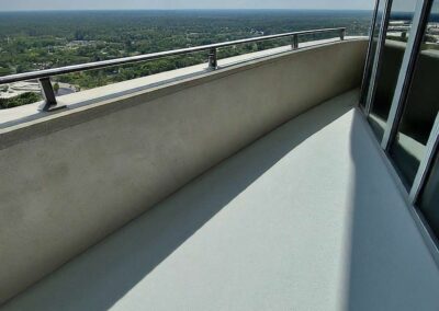 Microcement Textured Finish on a Balcony in Light Grey color