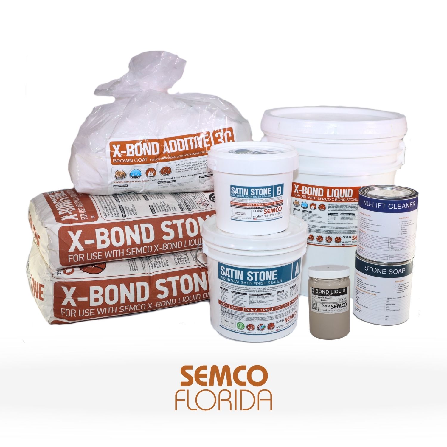Semco FL Tile Resurfacing Kit - 110 sq ft - Satin Industrial Sealer